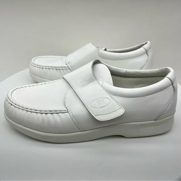Propet Sneakers Oxfords Comfort Shoes Pucker Moc Walker One Strap White Leather - Picture 9 of 13